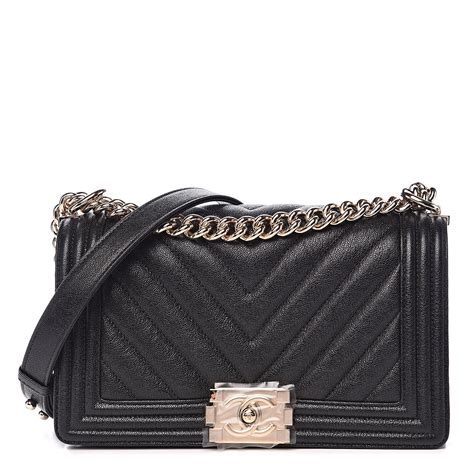 chanel boy chevron black caviar|CHANEL Caviar Chevron Quilted Boy Wallet On Chain WOC .